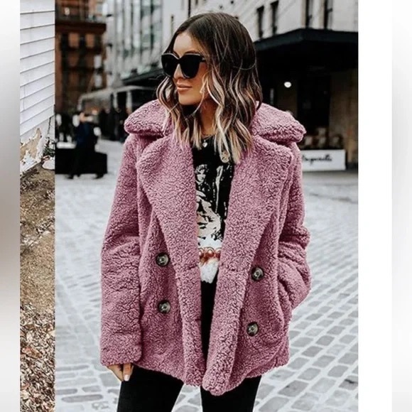 PRETTYGARDEN Winter Coat Shearling Oversized Jacket - Picture 2 of 6